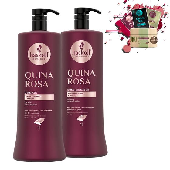Imagem de Kit Haskell Quina Rosa Shampoo Condicionador 1L