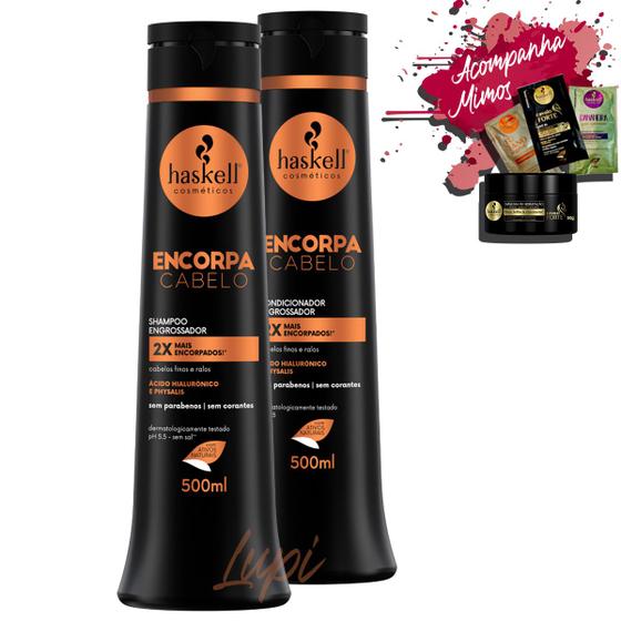 Imagem de Kit Haskell Shampoo Condicionador Encorpa 500ml