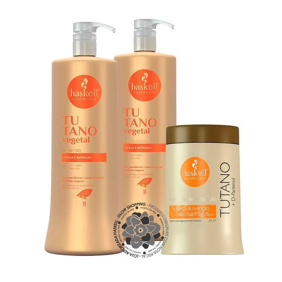 Imagem de Kit Haskell Tutano Shampoo Condicionador 1 Litro Mascara 900g