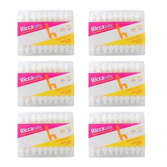 Imagem de Kit Hastes Flexíveis Ricca Baby Com Ponta de Algodão Cód. 3245 C/6