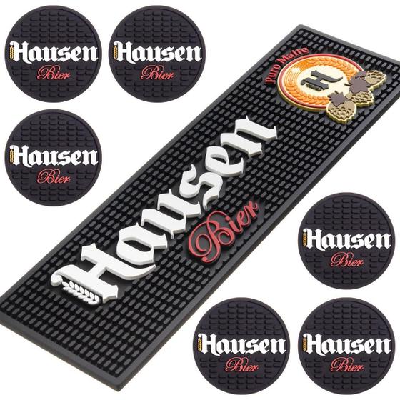 Imagem de Kit Hausen Bar Mat + 6 Porta Copos Tapete Para Copos