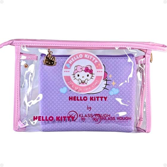 Imagem de Kit Hello Kitty by Klass Vough: 1 Necessaire Transparente e 1 Estampada Kchk-03l