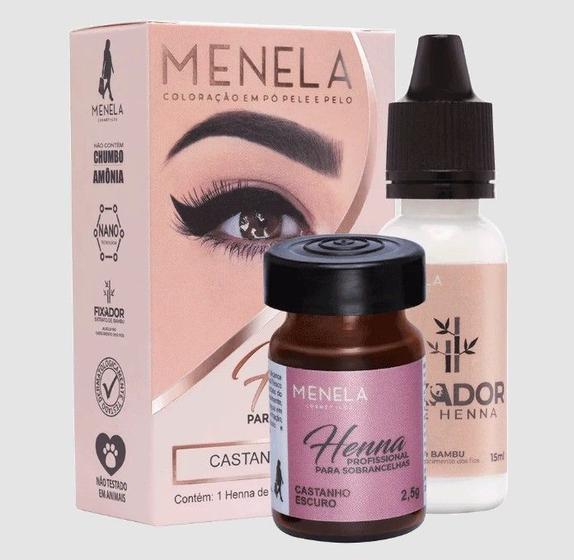 Imagem de Kit henna castanho escuro menela