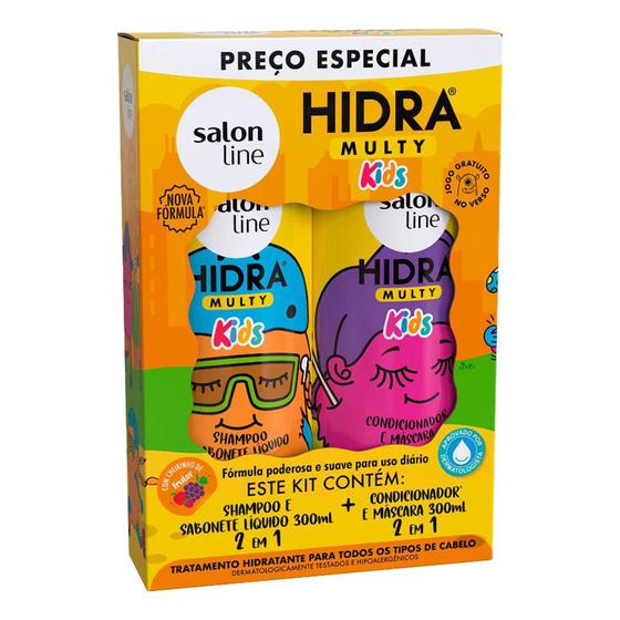 Imagem de Kit Hidra Multy Kids Shampoo + Condicionador  Salon Line