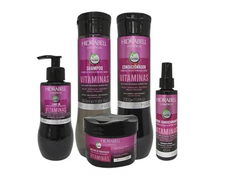 Imagem de Kit Hidrabell by lunna hair vitaminas sh+cond+masc+spray+leave