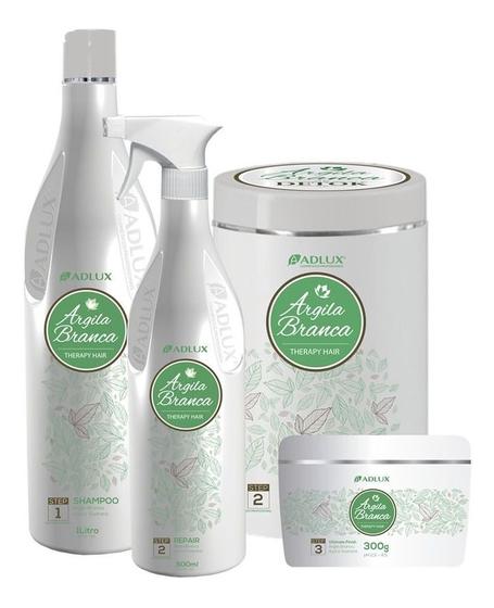 Kit Hidratação E Reconstrução Argila Branca Adlux Profissional 4 Passos Menor preço em Kit Hidratação E Reconstrução Argila Branca Adlux Profissional 4 Passos