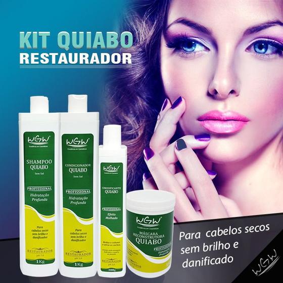 Imagem de Kit Hidratação Profunda Quiabo Profissional Wgw