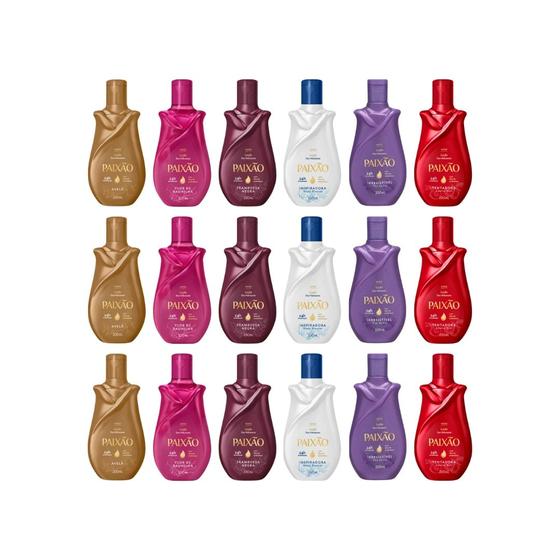 Imagem de Kit Hidratante Corporal Paixao 200ml C/18un Frag Variadas
