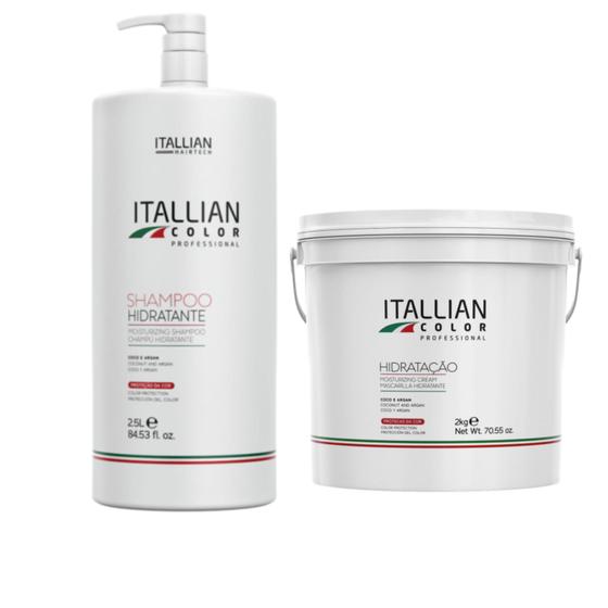 Imagem de Kit Hidratante Itallian Color Shampoo 2,5Lt + Hidratação 2Kg