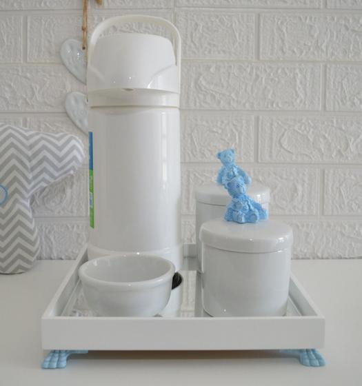 Imagem de Kit Higiene Bandeja  Porcelana Bebê Térmica K012 Urso