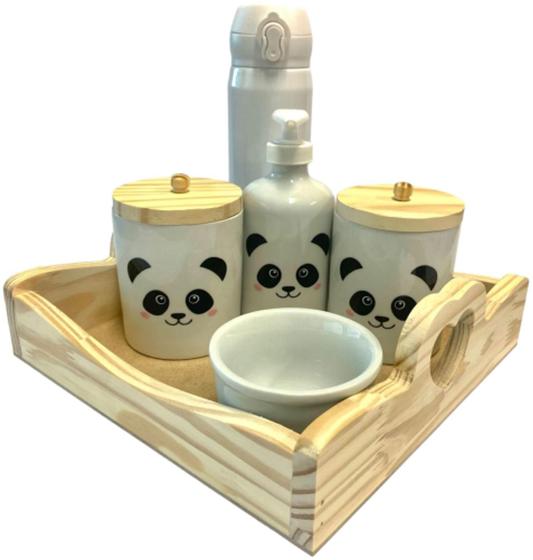 Imagem de Kit Higiene Bebê Panda Porcelana com Garrafa Térmica