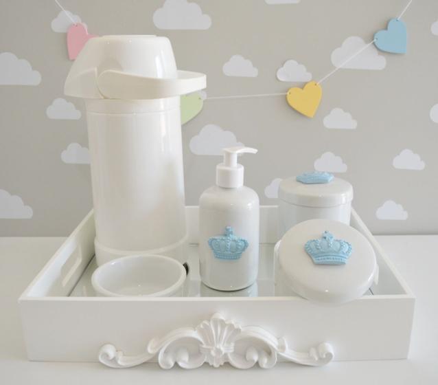 Imagem de Kit Higiene Bebê Porcelana Térmica Quarto K028 Coroa
