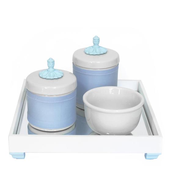 Imagem de Kit Higiene Bebê Potes Porcelanas Molhadeira Provençal ul