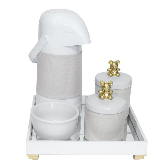 Imagem de Kit Higiene Bebê Térmica Porcelanas Completo Ursinho Dourado