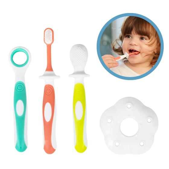 Imagem de Kit Higiene Bucal Buba Bebê Infantil 3 Peças + Protetor