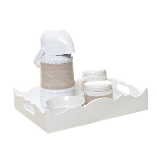 Imagem de Kit Higiene Com Porcelanas E Capa Ondulado Quarto Bebê Menina Menino