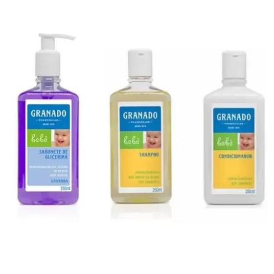 Imagem de Kit Higiêne do Bebê Shampoo + Condicionador + Sabonete Lavanda - Granado