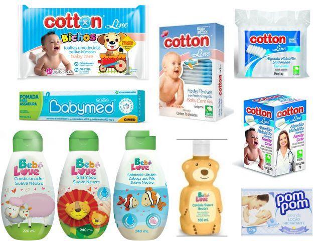 Imagem de kit higiene infantil bebe love com 10 itens