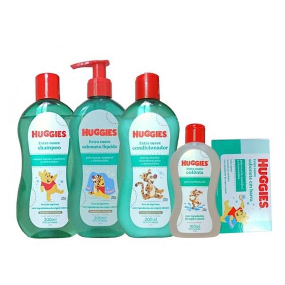 Imagem de Kit Higiene Infantil Huggies Extra Suave Livre De Lágrimas 5 Itens