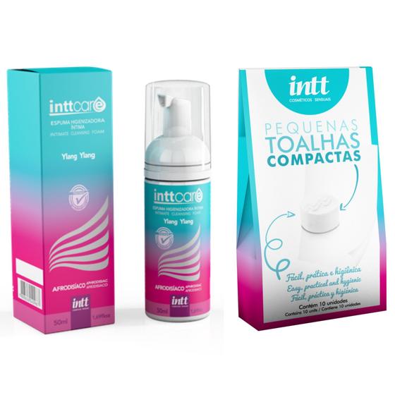 Imagem de Kit Higiene Intima Toalha Compacta Para Viagem E Espuma Sem Enxágue