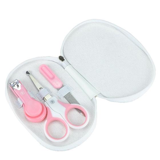 Imagem de Kit Higiene Para Bebê 3 Pçs C/ Nécessaire Rosa - Pimpolho