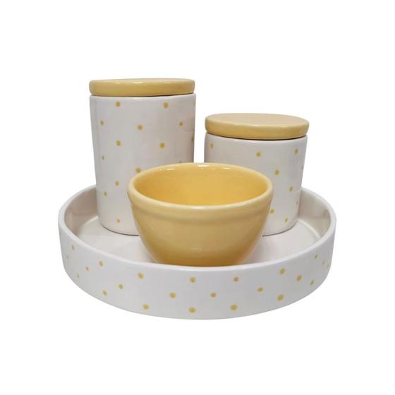 Imagem de Kit Higiene Pbb Cerâmica Baby Amarelo com 4 Peças
