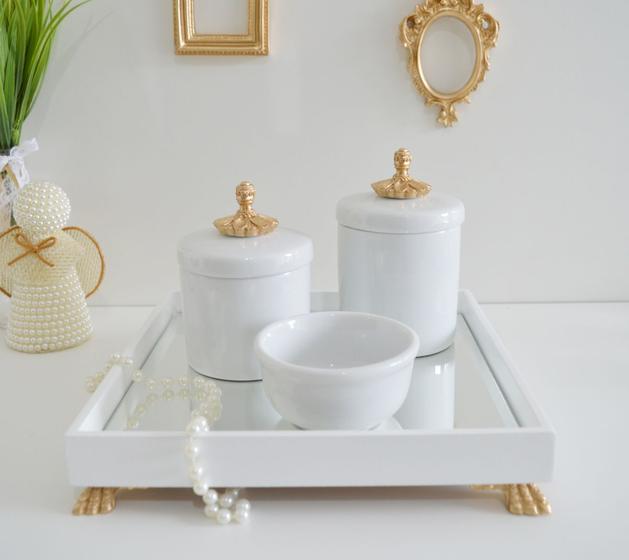 Imagem de Kit Higiene Porcelana Bebê Bandeja Cômoda K049 Provençal