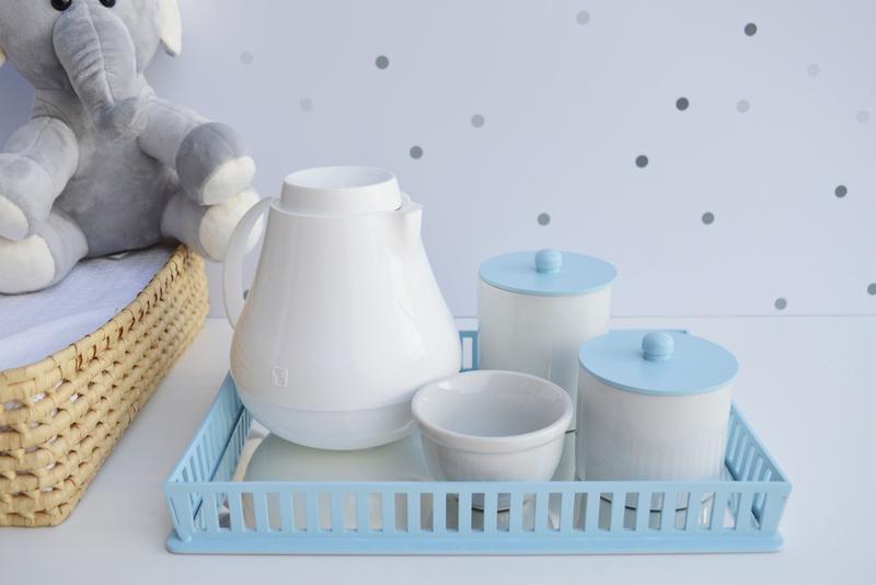 Imagem de Kit Higiene Porcelana Bebê K057 Quarto Moderno Banho Bancada