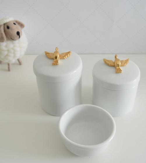 Imagem de Kit Higiene Porcelana Bebê Moderno Quarto Banho K015 Divino