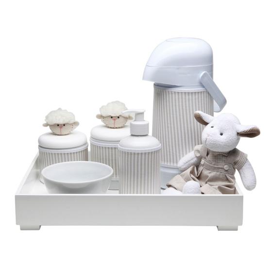 Imagem de Kit Higiene Toys Claro Carneirinho Bege Quarto Bebê Infantil Menina Menino