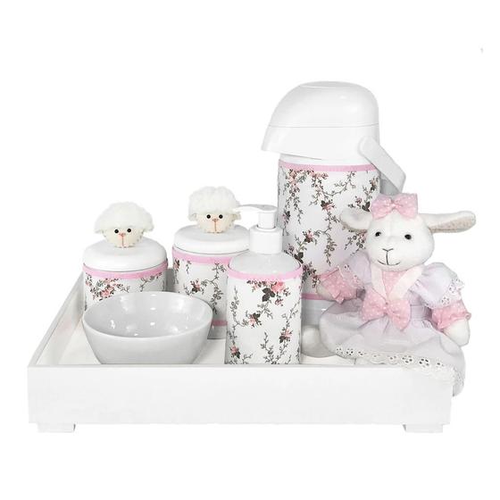 Imagem de Kit Higiene Toys Claro Ovelha Rosa Quarto Bebê Infantil Menina