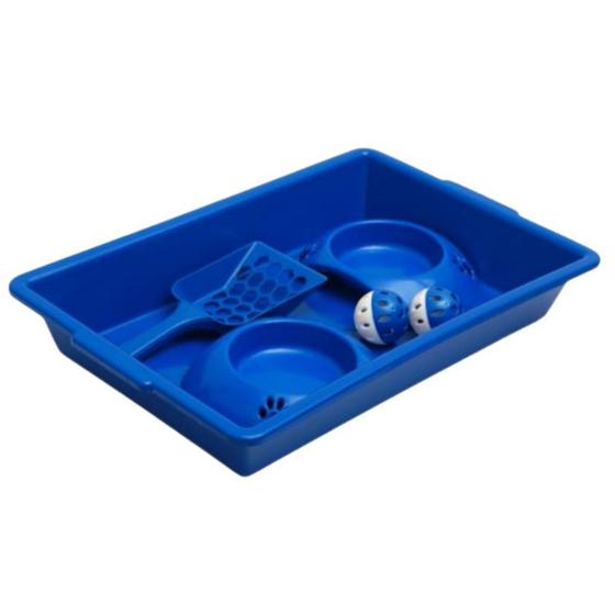 Kit Higiênico Gato - Azul Menor preço em Kit Higiênico Gato - Azul