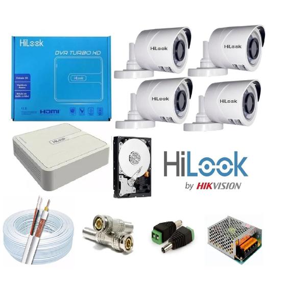 Imagem de Kit Hikvision 4 Cam Ir 20m 1mp Dvr 4c 104g-k1 C/ Hd Completo