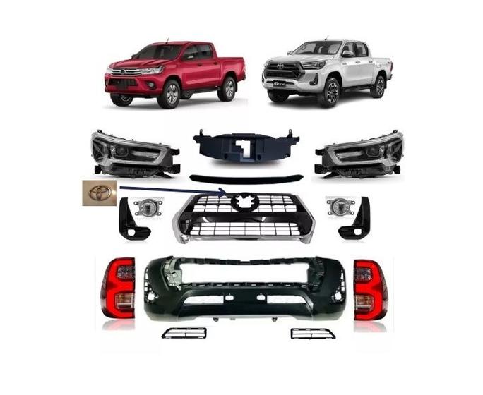 Imagem de Kit Hilux 16 17 18 19 20 Para 2021 22 23 Transformação com emblema