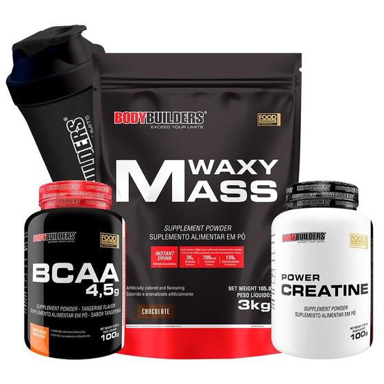 Imagem de Kit Hipercalórico Waxy Mass 3Kg+ Bcaa 4,5 100G