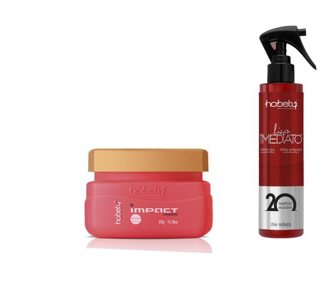 Imagem de Kit Hobety Liso Imediato 255ml+Máscara Impact Morango 300gr