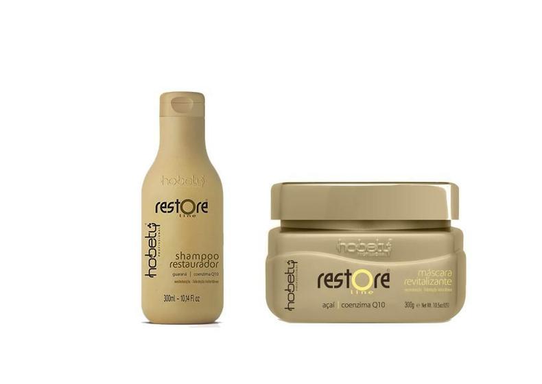 Imagem de Kit Hobety Restore Line Shampoo 300Ml + Mascara 300G