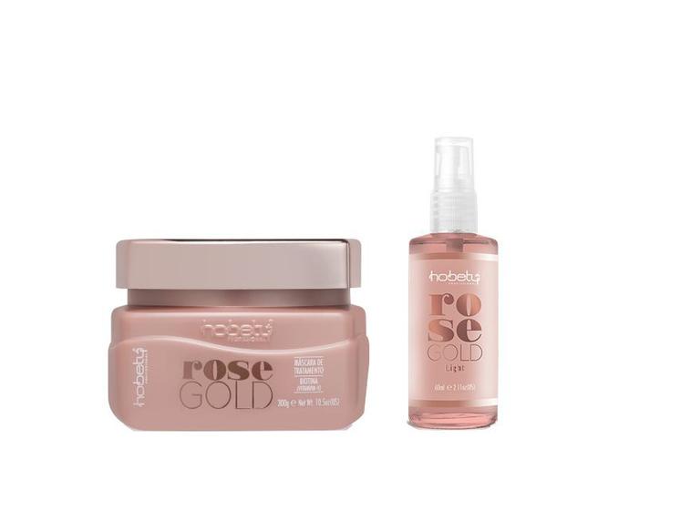 Kit Hobety Rose Gold Máscara 300Ml+Serum Gold 60Ml Outros Beleza e