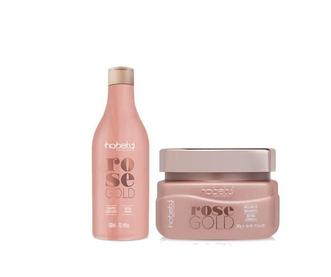 Kit Hobety Rose Gold Shampoo E Máscara De Tratamento 300g Kit de