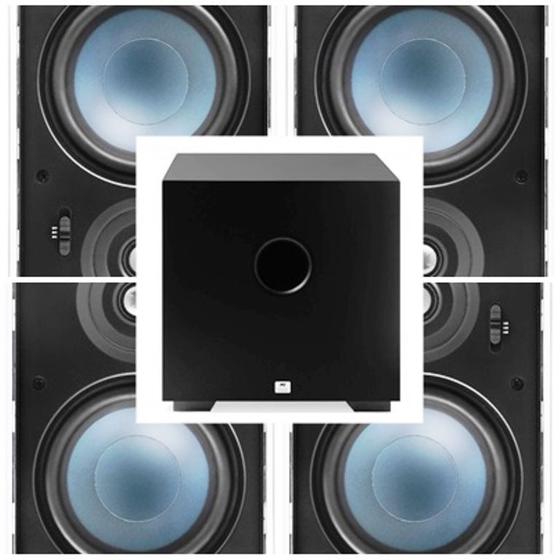 Imagem de KIT HOME AAT 4.1 - 4 unid LR E100 + 1 sub Compact Cube 8 