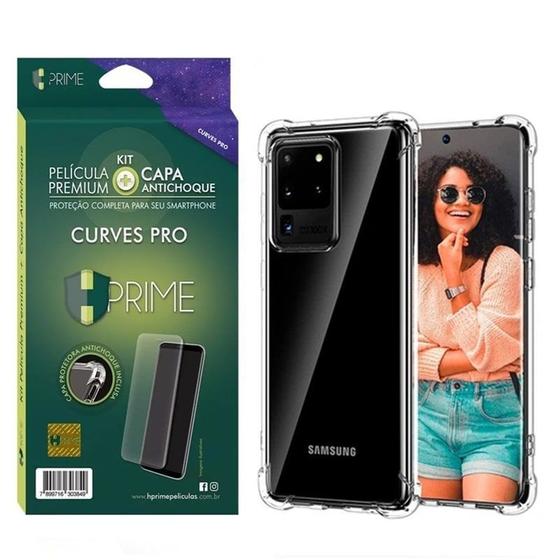 Imagem de Kit HPrime Película Curves Pro 3 + Capa para Samsung Galaxy S20 Ultra 6.9