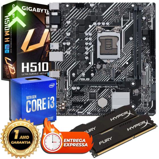 Kit I3 10100F Placa Mãe H510 16GB Memória Ddr4 c/ Garantia - 4Gamers ...