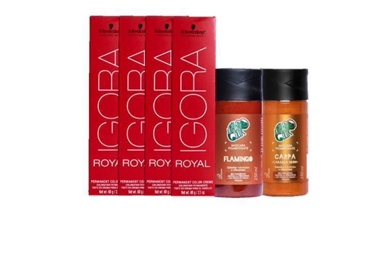 Imagem de Kit Igora Hd- 9.7, Tonalizante Carpa E Flamingo 150Ml