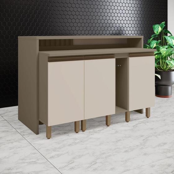 Imagem de Kit Ilha Gourmet 3 Portas com Tampo Aurora