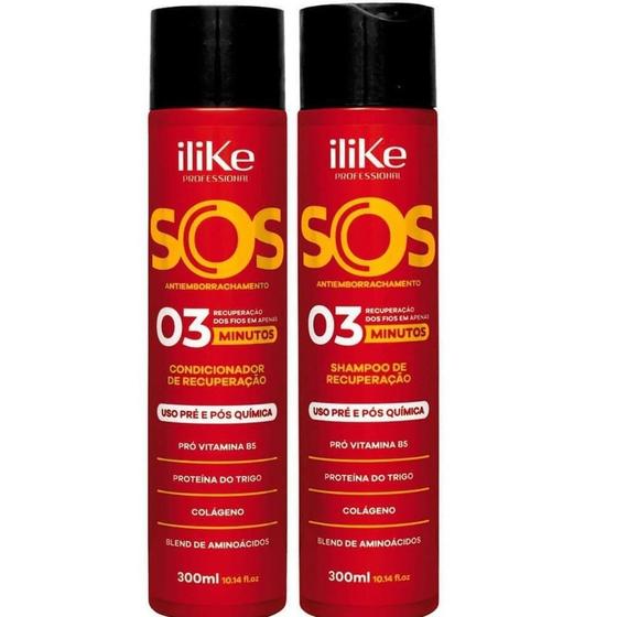 Imagem de Kit Ilike Sos Shampoo + Condicionador 300Ml