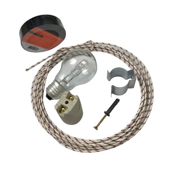 Imagem de Kit Iluminação Churrasqueira 5 Metros de Fio 2,5MM 300C 127V (churrasco iluminado)