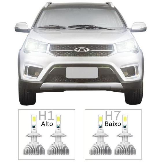 Imagem de Kit Iluminação Completo Super Led Xenon Baixo Alto Chery Tiggo 2 2018 19 H1 H7