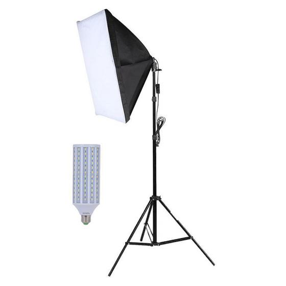 Imagem de Kit Iluminação Estúdio LED 60W Softbox 40x60cm com Tripé