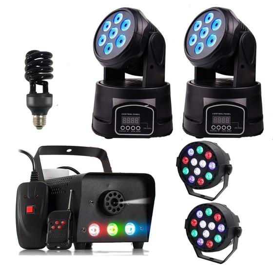 Kit Iluminação Festa Balada Festa Dj Strobo Fumaça Luz Negra 6x1 - Relu ...