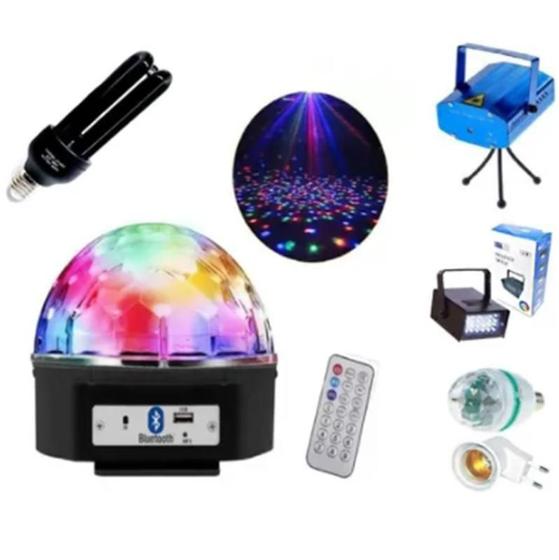 Imagem de Kit Iluminação Globo Strobo Laser Festa Dj Kit Completo